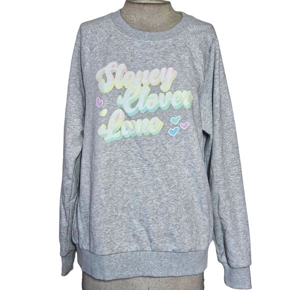 Grey Stoney Clover Lane Crew Neck Sweatshirt Size Medium - Picture 1 of 4